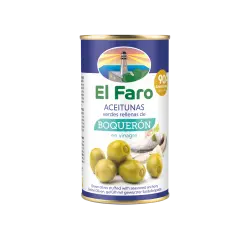 Green Manzanilla Olives with Boqueron (white Anchovy), 350g